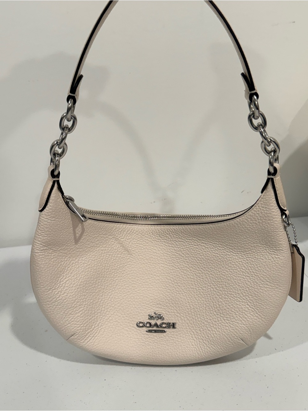 Coach Crescent Shoulder Bag in Light Beige